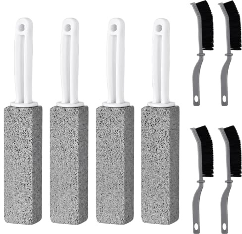 4Pcs Cepillo de Limpieza de Piedra Pómez con 4 Cepillos para Juntas
