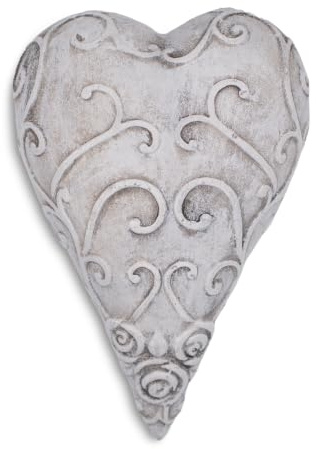 Logbuch-Verlag Corazón para tumba con adornos de polirresina, aprox. 16 cm, decoración para tumba, piedra conmemorativa, ornamentos, rosas, funeral, consuelo