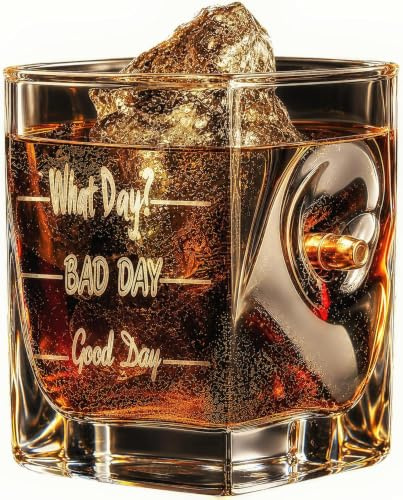 Lustiges Geschenk für Männer-WhiskyGlas mit Patrone & Gravur | Lustige Geschenkidee für Männer