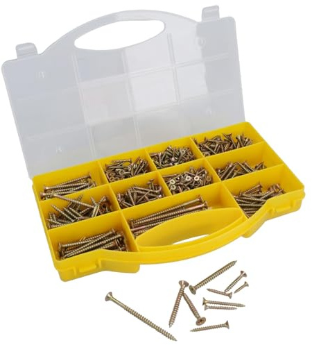 780pc Assorted Pozi Drive Chipboard And Wood Screws Countersunk Bits 3-5mm