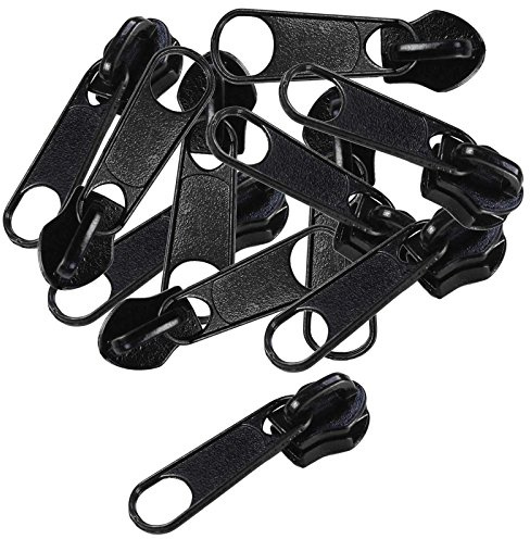 10 Reißverschluss Zipper Schieber f. 8mm Endlosreißverschluss non lock schwarz
