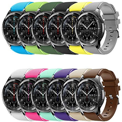 FunBand 22 mm Armband kompatibel mit Galaxy Watch 3 45 mm, Ersatzband aus weichem Silikon, Sportarmband für Gear S3 Frontier/S3 Classic/Galaxy Watch 46 mm/Huawei Watch GT2 Pro Smart Watch