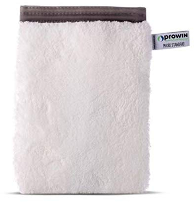 proWIN MIKRO Standard Handschuh 20 cm x 15 cm, Weiß/Grau, 1 Stück (1 Packung)