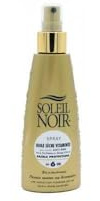 Soleil Noir - Huile Sèche Vitaminée SPF6 Faible Protection - Peaux Mates et Bronzées - Actifs Anti-Âge et Vitamines - Fabrication Française - Flacon Pompe, 150 ml