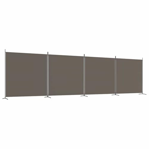 vidaXL Paravent 4-TLG. Raumtrenner Raumteiler Trennwand Umkleide Sichtschutz Spanische Wand Wohnzimmer Schlafzimmer Anthrazit 698x180cm Stoff