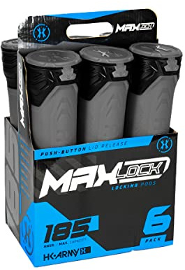 HK Army Paintball Pods - MaxLock 185 Round Locklid 6-Pack