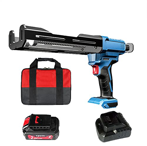 XDLYWUZIQ Elektrisches Kartuschen- Und Klebepistolen-Set, 12 V Elektrische Doppelkartuschen-Klebepistole, Zum Abdichten, Füllen, Abdichten Und Reparieren Zu Hause,OneBattery