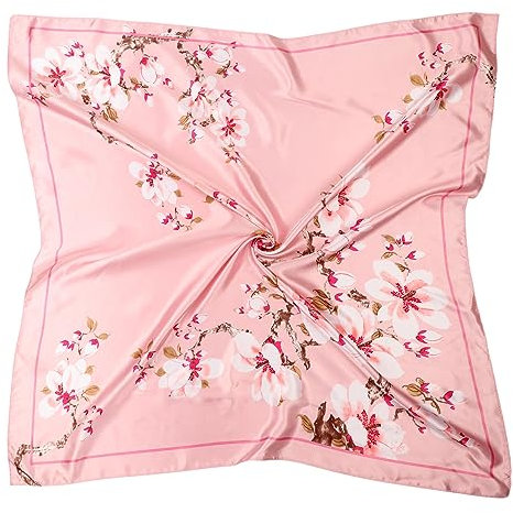 DRESHOW Donna Foulard Quadrato Grande in Raso Sciarpe per Capelli Accessori in Seta Bandane da Spiaggia con Motivi Classici