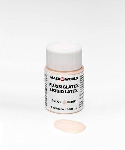 Flüssiglatex - beige hautfarben - 15ml - Latexmilch – perfekt für Horror Effekte und Grusel-Make-Up - Halloween & Karneval-Zubehör