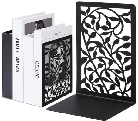 1 Parr Buchstütze, Metall Buchstützen, schwarz Bücherstützen Metall, Book Holder Bookends, Bücherhalter für Regal, Bücherständer, Buchhalter Regal für Büro Schule Zuhause Leseständer Notenständer