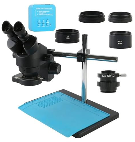 Mikroskop-Zubehör-Kit 48MP 1080P HDMI USB Simul Foca 7X - 90X Kontinuierlicher Zoom Trinokular Stereo Mikroskop Video Kamera for Fix Reparatur telefon Löten Mikroskopische Objektträger (Size : B)