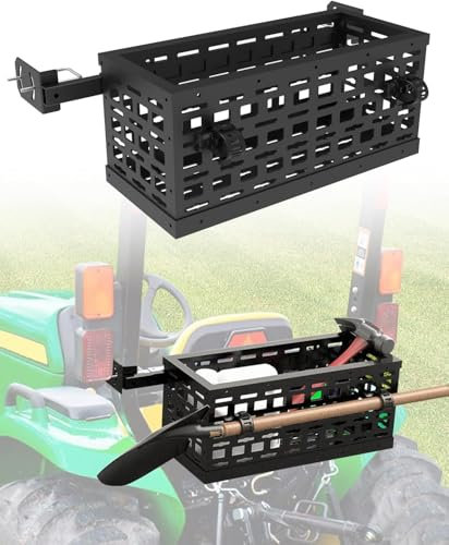 LARIFULL Traktor-Werkzeugkasten, Traktor-Werkzeughalter mit Halterung, 61 x 25,4 x 25,4 cm, strapazierfähig, multifunktional, passend für John Deere/Kubota Traktoren