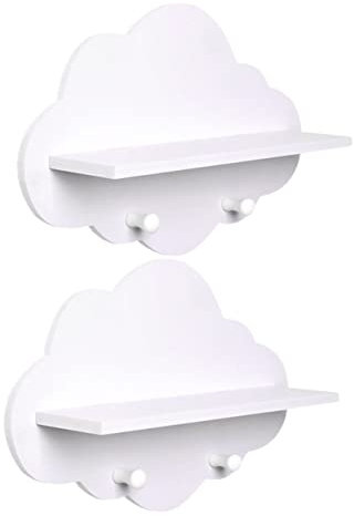 ORFOFE 2stücke Wolkenregale Wandmontiertes Aufbewahrungsregal Ohne Bohren Mit Haken Für Badezimmer Küche Kleinigkeiten Lagerung Regal