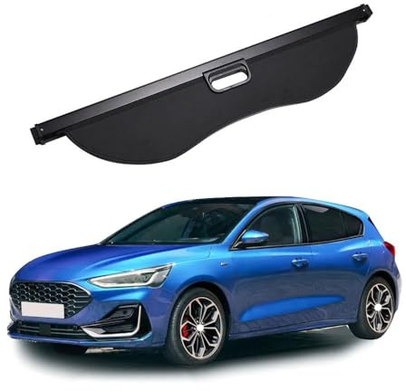 CCLXWY Auto Laderaumabdeckung Kofferraum für Ford Focus 2013-2022,Kofferraum Schutz Abdeckung Laderaumabdeckung,Kofferraumabdeckung Rollo Schutz Innere Zubehör