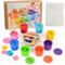 Montessori Wooden Colour Sorting Toys for 1-3 Year Olds, Educational Fine Motor Skills Sensory Toys for Toddlers, Preschool Matching Games for Learning Colour Sorting and Counting