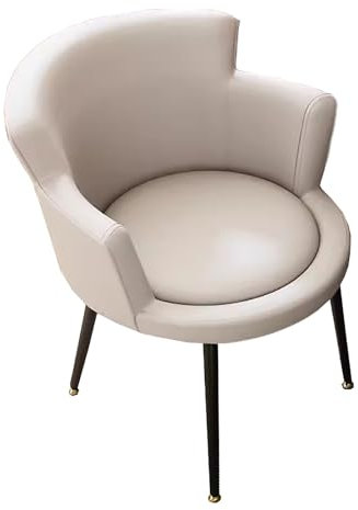 WLCNYL Moderner Schminkstuhl mit Armlehnen, bequemer, gepolsterter Schminkstuhl, mit Metallbeinen, Schminkstuhl, für Wohnzimmer und Schlafzimmer (Farbe: Elfenbein)