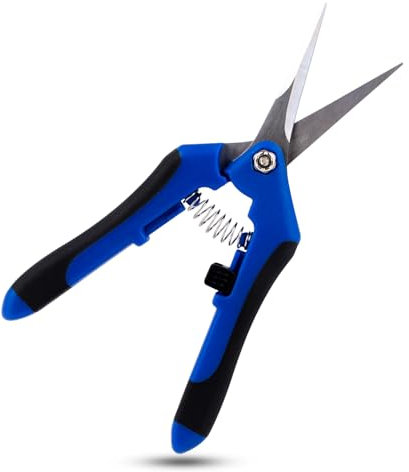 Gartenschere, Trimmschere, Professionelle Baumschere, Pflanzenschere, Ernteschere, Handschere Grow Schere Blumenschere für Schnittblumen Pflanzen Ernte Obst Gemüse Hecke Blumenstrauß (blau)