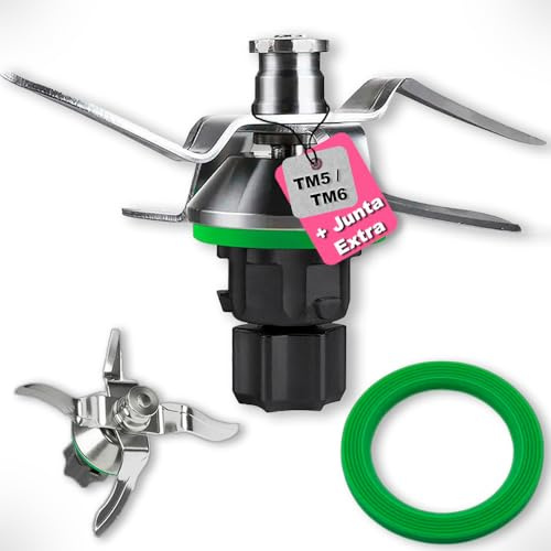 RM Pro® Cuchillas Thermomix TM5/TM6+Junta Extra. (Incluye 2 Juntas de Sellado), Acero Inoxidable SUS420 - Cuchillo Compatible con Vorwerk Thermomix Bimby.- Repuestos y Accesorios