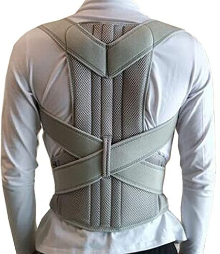 Alloy Bar Corrector Trainer Taille Schulter Rückenstütze Schlüsselbeinstütze Slouching Hunching Einstellbar (Farbe: Grau, Größe: XXL-Code) (Grau S-Code)
