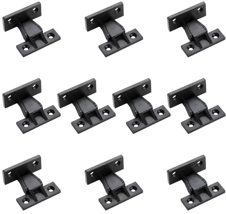 Cyleibe 10Pcs ABS Push-In Plinth Clips, Furniture Panel Fittings, Press Fit, Black, Rectangular, 2.1 x 4.5 x 4.5 cm, Kitchen Cabinets, Wardrobe, Bed, Table