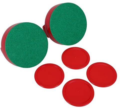 Abaodam Eishockeyschieber Pucks Satz Für Tischhockey Tischspiele 64mm Kunststoff Ersatzteile Rot Mit Filzgriff Spielzubehör Für Familien Spielzimmer