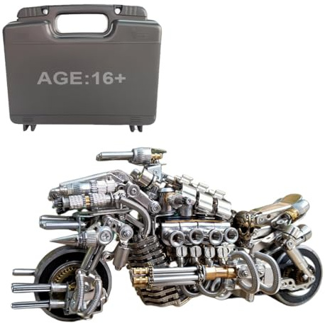 Palapozzy 3D Metall Puzzle für Erwachsene Mechanisches Motorrad Modell, DIY Montage Ornamente Sets Verzweifelte Verfolgung Motorrad, Kreative Dekoration Geschenke (600+PCS)