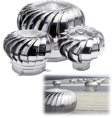 XAXIAOZ Comignolo,(it:Cappuccio per comignolo per Turbine eoliche in Acciaio Inossidabile 304, Prese d'Aria rotanti per Tetto, Uscita dell'Aria per Ventilatore da Tetto, Tappo