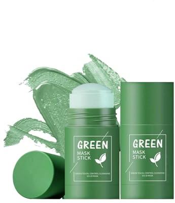 Green Tea Clay Stick Face Mask, 2PCS Blackhead Remover Mask for Face with Green Tea Deep Pore Cleansing & Oil Control, Moisturizing Soothing Skin, Purifying Clay Stick for All Skin Types