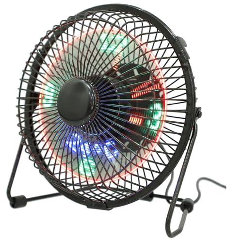 Mikinona Ventilatore Usb Mini Portatile Orologio Led e Display Temperatura in Metallo Per e Viaggi