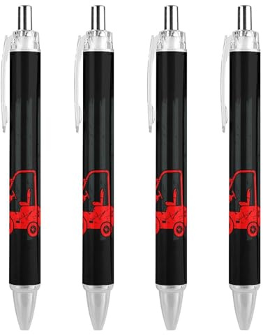 Lrtyuasq Crane Carrello elevatore Bandiera Americana Carino Penna A Sfera Retrattile Punta Fine 0.5mm Penna Scrittura Liscia per Casa Ufficio