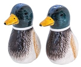 Sass & Belle Mallard Duck Salt & Pepper Shakers - Salt and Pepper Set Decorative Kitchen Accessories for Dining Table Accessories Home Decor Styling Unique House Gifts and Table Decorations