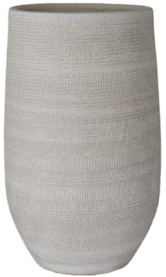 Bodenvase Tokio 70cm - leicht konisch, Creme grau, Keramik, Ø 30cm CreaFlor Home