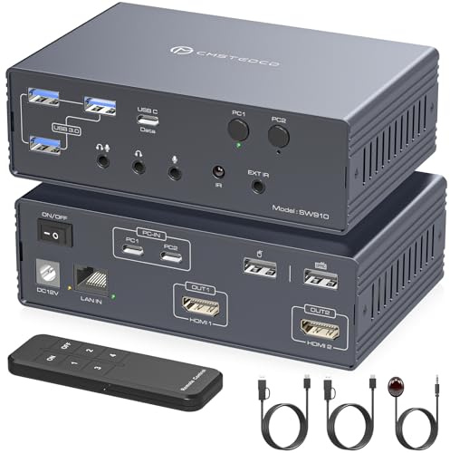 4K120Hz KVM Switch 2 PC 2 Monitor Docking Station USB C HDMI Thunderbolt Dock Station Displaylink Supporta Le Modalità Di Replica e Scalabilità Per Mac e Windows