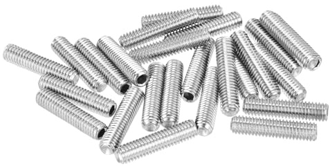 QUARKZMAN Innensechskant-Stiftschrauben Set 25 Stück M6x25mm Metrisch - 304 Edelstahl Sechskant-Stiftschrauben Mit Kegelspitze Für Die Reparatur Von Kompakten (Silber)