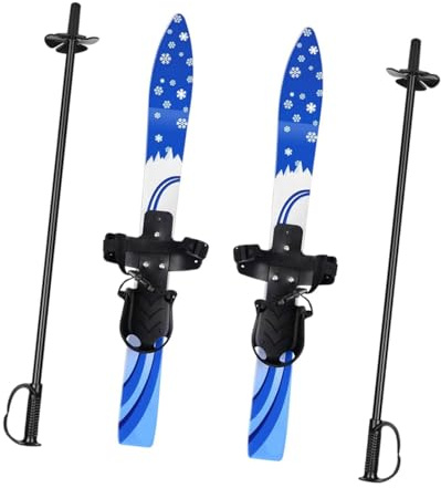 wisoolkic Botas de esquí Snowblades para niñas y niños, Conjunto Completo con Fijaciones Skiblades, Tabla de esquí Infantil, Patines Hielo con Fijaciones, Navidad.