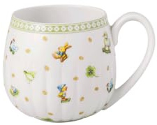 Villeroy & Boch - Easter Delight Henkelbecher grün, Becher für Kaffee oder Tee Ostern, Oster Tasse Keramik, Kaffeebecher, Heißgetränkebecher, Premium Porzellan