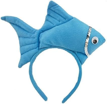 Xixieeu Fisch-Goldfisch, Meerestier-Kostüm, Haarreif, Zubehör für Halloween, Damen-Stirnbänder, modische Stirnbänder, für Haare, breit