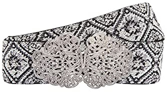 Hahn Damen Damen Trachtengürtel Stretch grau silber, DUNKELGRAU/SILBER, 75