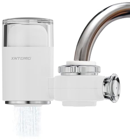 XNTONG - Filtre à eau pour robinet, filtre de robinet pour la maison, la cuisine, le charbon actif, peut éliminer le plomb, le chlore, le sable, les métaux précieux et autres polluants