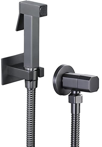 Doccetta Wc Disabili Doccino per Bidet Universale Spruzzatore a Pressione Bidet con 1/2 Valvola Acqua Fredda Senza Foratura con Tubo Idroscopino per Wc Ottone