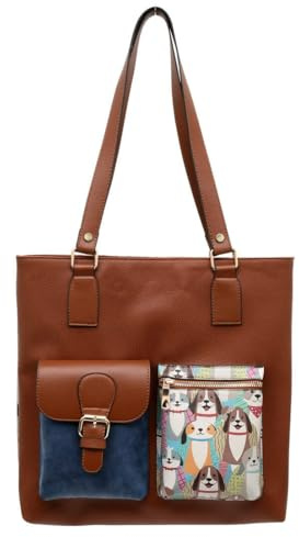 DOGO Vegane Damen Schultertaschen Umhängetaschen Multi Pocket Bag - Best Friends Forever
