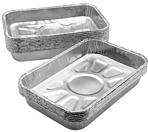Small Disposable Aluminium Foil Trays [50 Pack] - UK-Made Mini 7.5-Inch Containers - Oven, Air Fryer, Microwave, Fridge & Freezer Safe - for Baking, Roasting, Meal Prep & Catering (19 x 12.6 x 2.6cm)