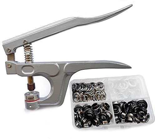 Pinze per occhielli Φ8 mm, set di occhielli con strumento, diametro 8 mm, strumento di regolazione degli occhielli per lacci, vestiti, zaino, pubblicità esterna, pelle di scarpe, beccucci