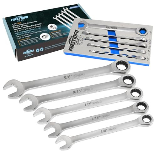 FIRSTINFO F3432SA | Set di chiavi combinate a cricchetto | SAE | 5 Pezzi | 72 denti