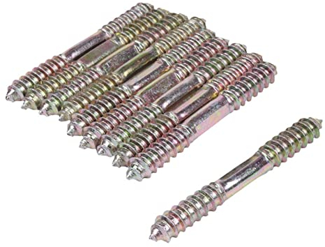 DUnLap Dübel Schrauben Set M8 x 70mm Doppelkopf Holz Zu Holz Möbel Fixierdübel Schraube 10 stücke Schrauben
