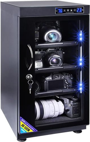 ZQJYMXY Deshumidificador de cámara, gabinete de Secado Inteligente de 50 l, Caja electrónica a Prueba de Humedad, Almacenamiento Multifuncional silencioso y silencioso, con Luces LED