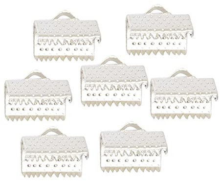 Lurrose 100stücke Plattierte Bandenden Verschlussverschlüsse Strukturierte Crimp-endklemmen Kordelenden Mazi-schnallen Reißverschlussclips Für DIY-schmuckzubehör