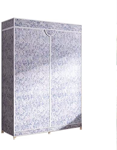 BOKNI Kleiderschrank für zu Hause, tragbarer Faltbarer Kleiderschrank aus Stoff mit Reißverschluss, robuster Teleskop-Kleiderschrank, Kleiderstange, Kleiderständer (Größe: 160 x 95 x 45 cm, Farbe: