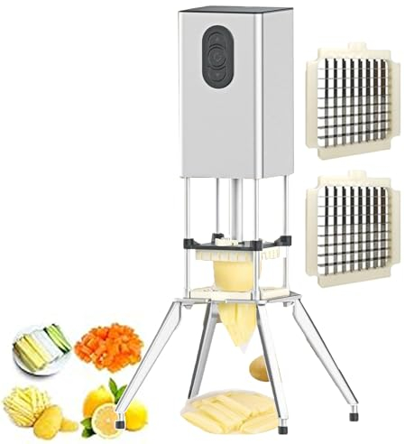 forplubossmmp Ralladores De Verduras Eléctricos | Picadora De Verduras Comercial Cortador De Patatas Fritas | Diseño Separado De Cáscara | Cortador En Cubitos De Acero Inoxidable para Patatas Fritas