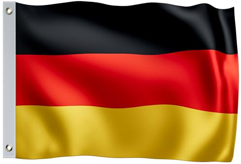 MONZANA® Deutschland Flagge 150x90cm Deutschlandfahne Metallösen strapazierfähig Fahne 100% Polyester Garten Outdoor Indoor Länder doppelt umsäumte Kanten Pflegeleicht